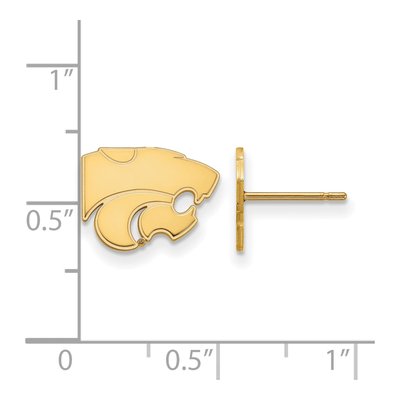 Kansas State University 10K Yellow Gold Wildcat Extra Small Stud Earrings – view 2