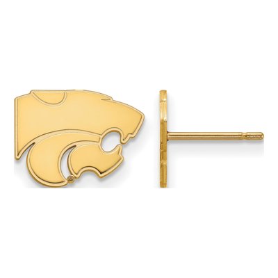 Kansas State University 10K Yellow Gold Wildcat Extra Small Stud Earrings