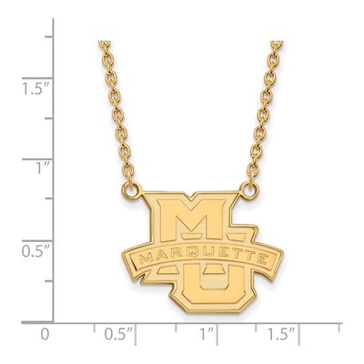 Marquette University 10K Yellow Gold Large Pendant Necklace – view 2