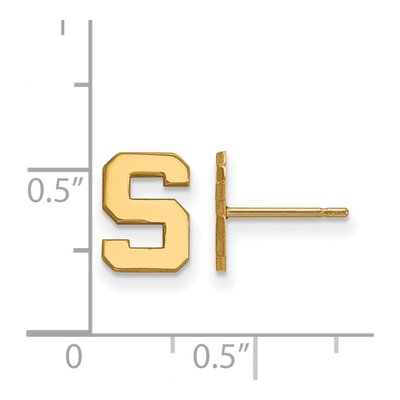 Michigan State University 10K Yellow Gold Letter S Stud Earrings – view 2