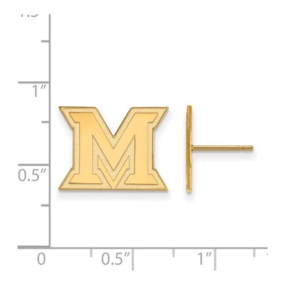 Miami University 10K Yellow Gold Ohio Small Letter M Stud Earrings – view 2