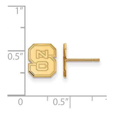 North Carolina State University 10K Yellow Gold NC Wolfpack N-C-S Stud Earrings – view 2