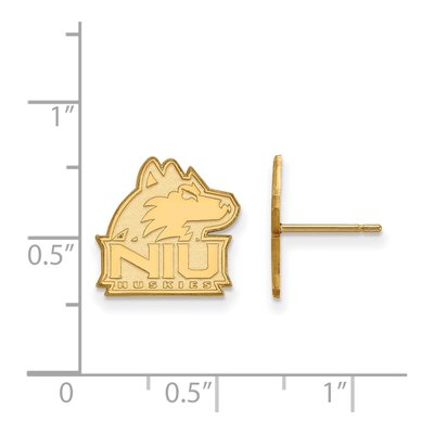 Northern Illinois University 10K Yellow Gold N-I-U Huskies Small Stud Earrings – view 2