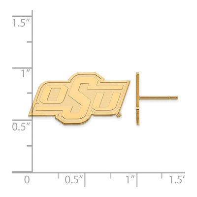 Oklahoma State University 10K Yellow Gold O-S-U Small Stud Earrings – view 2