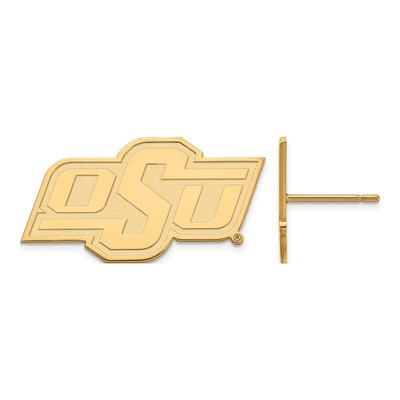 Oklahoma State University 10K Yellow Gold O-S-U Small Stud Earrings