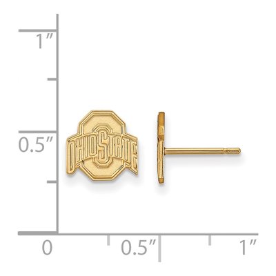 Ohio State University 10K Yellow Gold Extra Small Stud Earrings – view 2