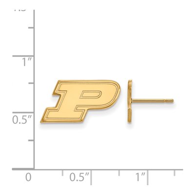 Purdue University 10K Yellow Gold Letter P Earrings – view 2