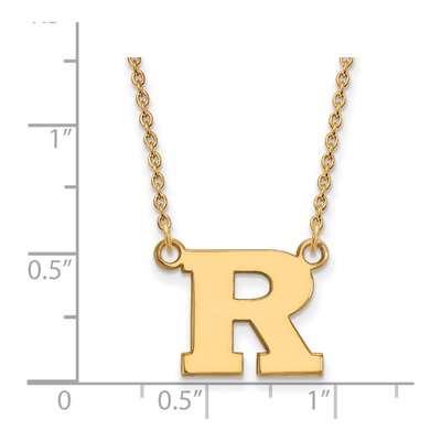 Rutgers University 10K Yellow Gold Small 'r' Letter R Necklace – view 2