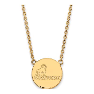 Samford University 10K Yellow Gold Large Disc Necklace