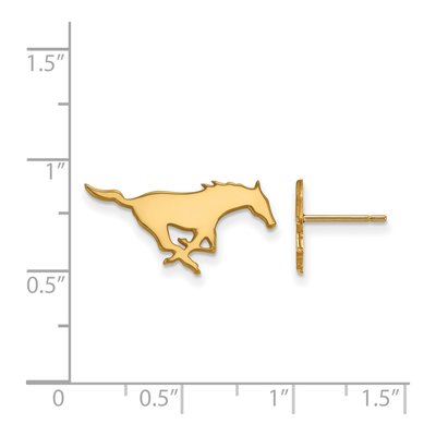 Southern Methodist University 10K Yellow Gold SMU Mustangs Stud Earrings – view 2