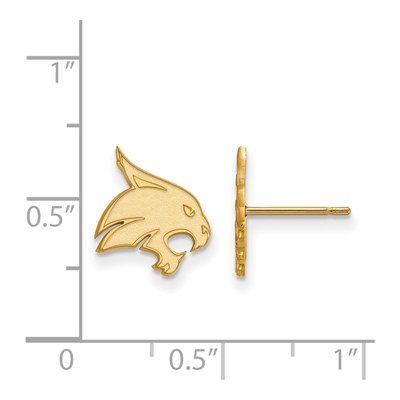 Texas State University 10K Yellow Gold Bobcat Stud Earrings – view 2