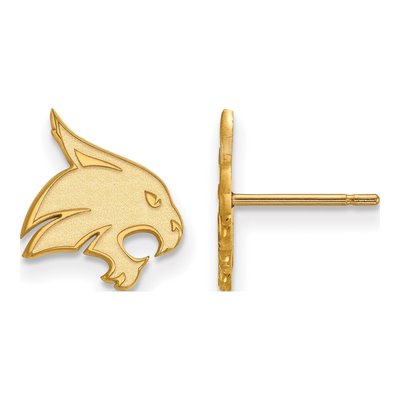 Texas State University 10K Yellow Gold Bobcat Stud Earrings