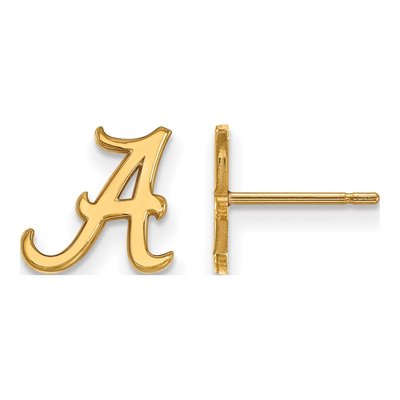 University of Alabama 10K Yellow Gold Extra Small Letter A Stud Earrings
