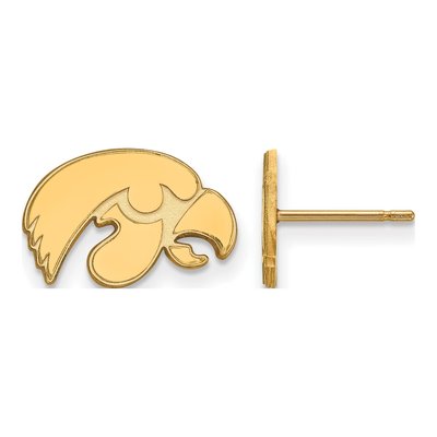 University of Iowa 10K Yellow Gold Hawk Stud Earrings