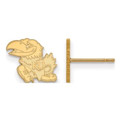 University of Kansas 10K Yellow Gold Jayhawk Stud Earrings