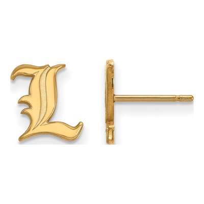 University of Louisville 10K Yellow Gold Extra Small Letter L Stud Earrings