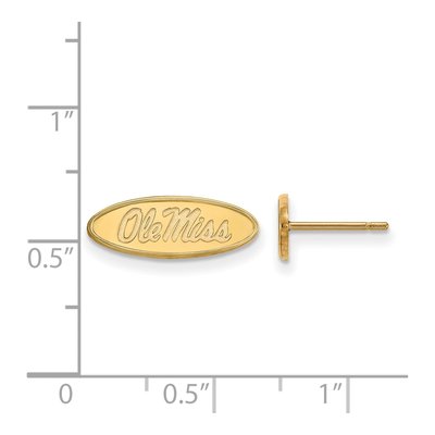 University of Mississippi 10K Yellow Gold Ole Miss Stud Earrings – view 2