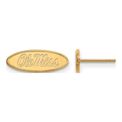 University of Mississippi 10K Yellow Gold Ole Miss Stud Earrings