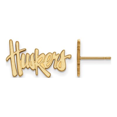 University of Nebraska 10K Yellow Gold Huskers Stud Earrings