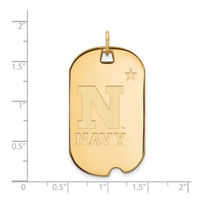 United States Naval Academy 10K Yellow Gold Large US Dog Tag Pendant – view 2