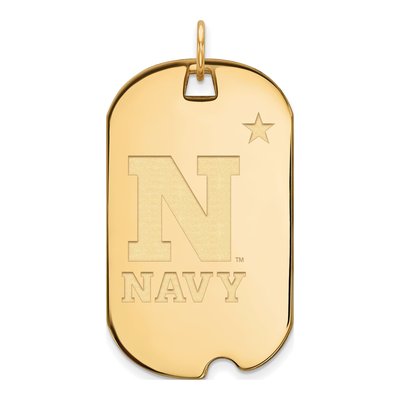 United States Naval Academy 10K Yellow Gold Large US Dog Tag Pendant