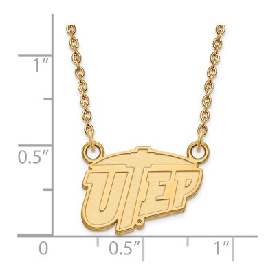 University of Texas at El Paso 10K Yellow Gold UTEP Small Pendant Necklace – view 3