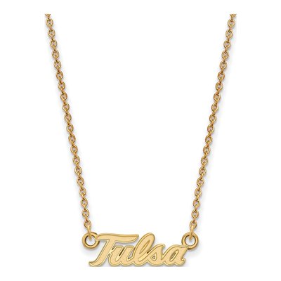 University of Tulsa 10K Yellow Gold T-U Small Necklace – view 2
