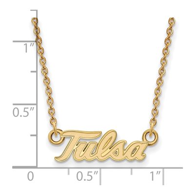 University of Tulsa 10K Yellow Gold T-U Small Necklace – view 3