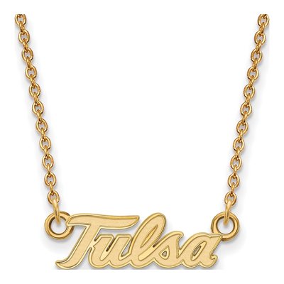 University of Tulsa 10K Yellow Gold T-U Small Necklace