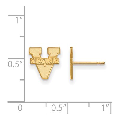 University of Virginia 10K Yellow Gold Extra Small Earrings – view 2
