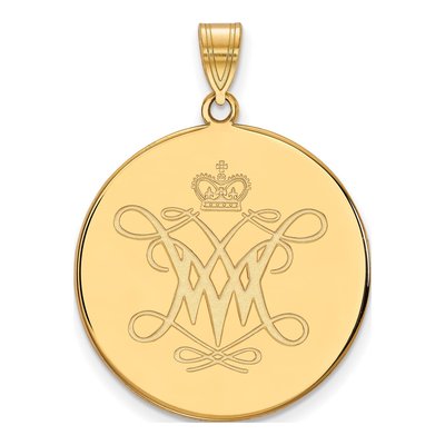 College of William & Mary 10K Yellow Gold Extra Large Disc Pendant