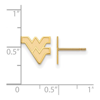 West Virginia University 10K Yellow Gold W-V Earrings – view 2