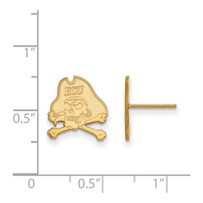 East Carolina University 10K Yellow Gold Pirates Stud Earrings – view 2