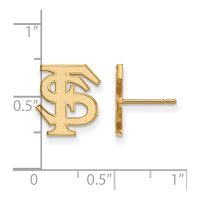Florida State University 10K Yellow Gold F-S Small Stud Earrings – view 2