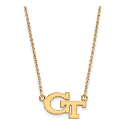 Georgia Institute of Technology 10K Yellow Gold Small Tech G-T Pendant Necklace