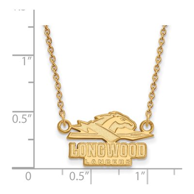 Longwood University 10K Yellow Gold Small Lancers Pendant Necklace – view 2