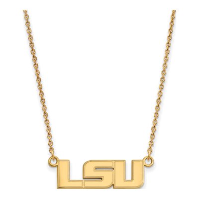 Louisiana State University 10K Yellow Gold L-S-U Small Necklace