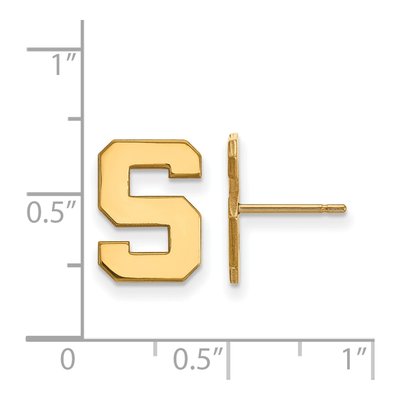 Michigan State University 10K Yellow Gold Small Letter S Stud Earrings – view 2
