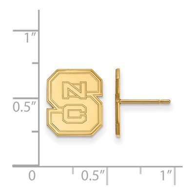 North Carolina State University 10K Yellow Gold NC N-C-S Stud Earrings – view 2