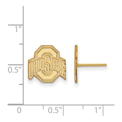 Ohio State University 10K Yellow Gold Buckeyes Stud Earrings – view 2