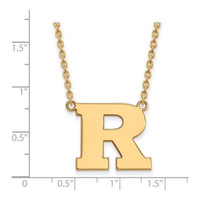 Rutgers University 10K Yellow Gold Large Letter R Pendant Necklace – view 2