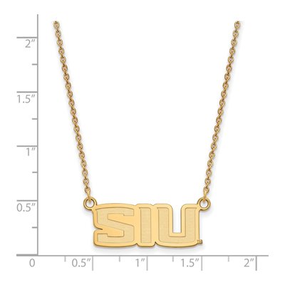 Southern Illinois University 10K Yellow Gold S-I-U Small Necklace – view 2