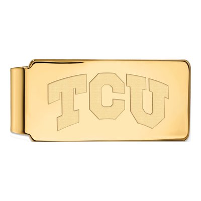 10K Yellow Gold Logoart Texas Christian University T-C-U Money Clip