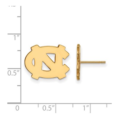 University of North Carolina 10K Yellow Gold UNC Tar Heels N-C Stud Earrings – view 2