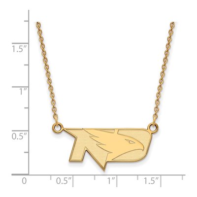 University of North Dakota 10K Yellow Gold Small UND Fighting Hawks Pendant Necklace – view 2