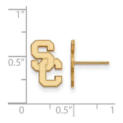 University of Southern California 10K Yellow Gold S-C Small Stud Earrings – view 2