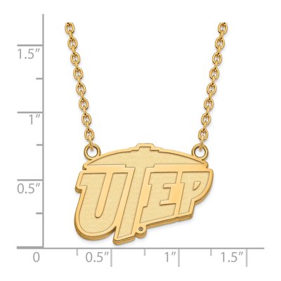 University of Texas at El Paso 10K Yellow Gold Large UTEP Miners Pendant Necklace – view 3