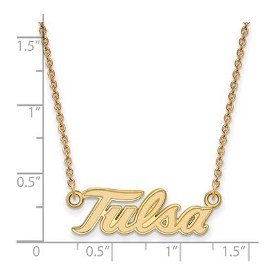 University of Tulsa 10K Yellow Gold T-U Large Necklace – view 3