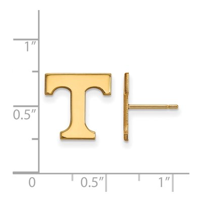University of Tennessee 10K Yellow Gold Letter T Stud Earrings – view 2