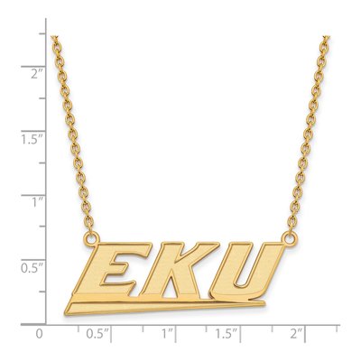 Eastern Kentucky University 10K Yellow Gold E-K-U Large Necklace – view 2